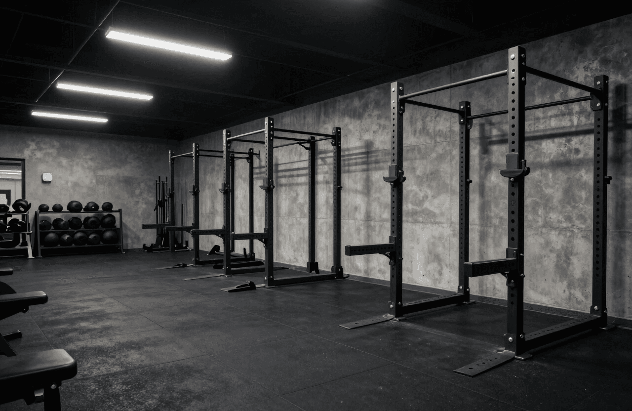 College athletic weight room